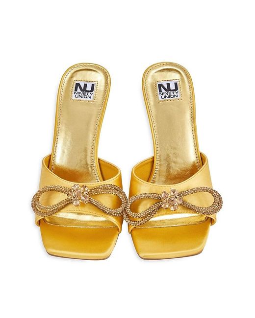 Ninety Union Metallic Regal Embellished Bow Sandals