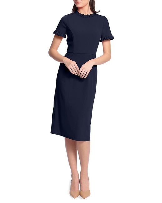 Maggy London Scuba Crepe Midi Sheath Dress in Blue | Lyst UK