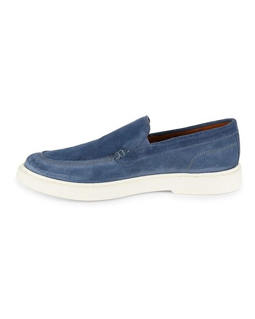 Allen Edmonds Blue Hayes Suede Loafers for men