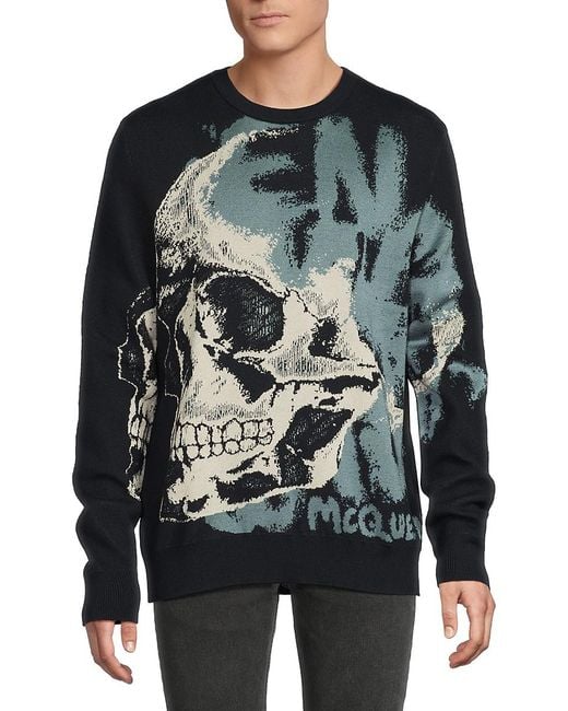 Alexander McQueen Gray Graphic Sweater for men