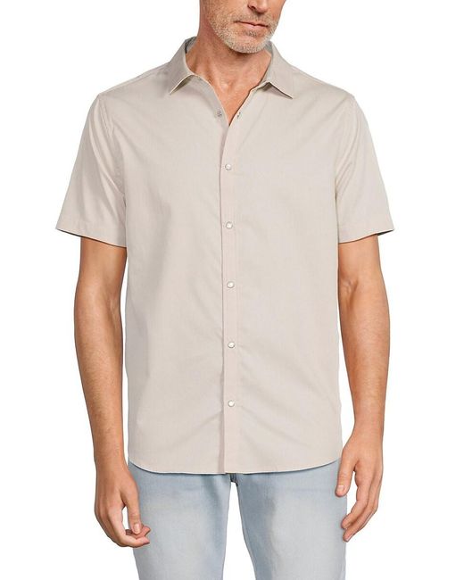 Karl Lagerfeld White Textured Short Sleeve Shirt for men
