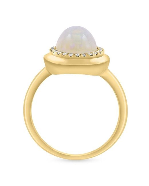Effy Metallic 14K, Ethiopian Opal & 0.13 Tcw Diamond Cocktail Ring