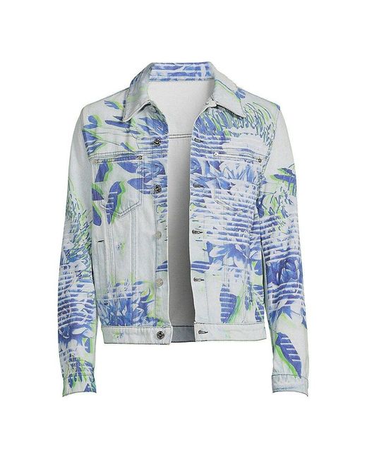 MCM Floral Denim Jacket in Blue for Men | Lyst