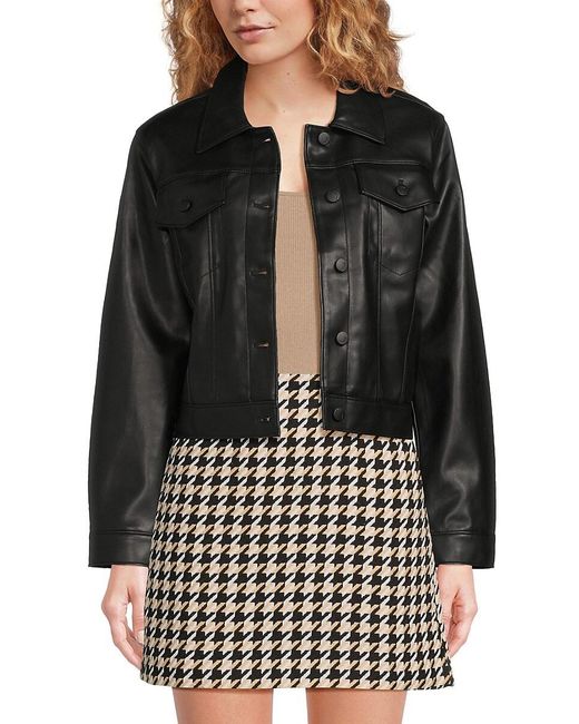 Joe's Jeans Black Faux Leather Cropped Jacket