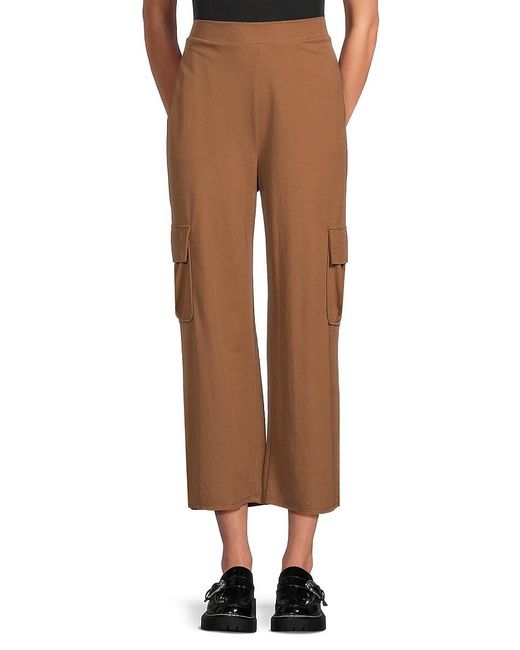 Bobeau Brown Side Slit Cargo Pants