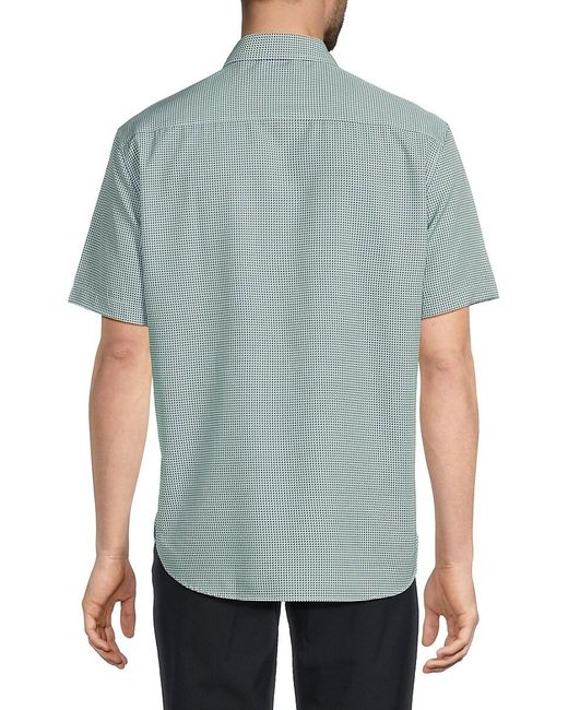 American Heritage Blue Grid-Print Performance Shirt for men