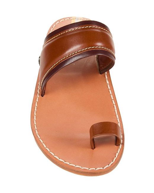 Sam Edelman Brown Margit Leather One Toe Flat Sandals