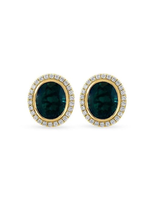 Effy Green 14K, Lab Grown & Lab Grown Diamond Stud Earrings