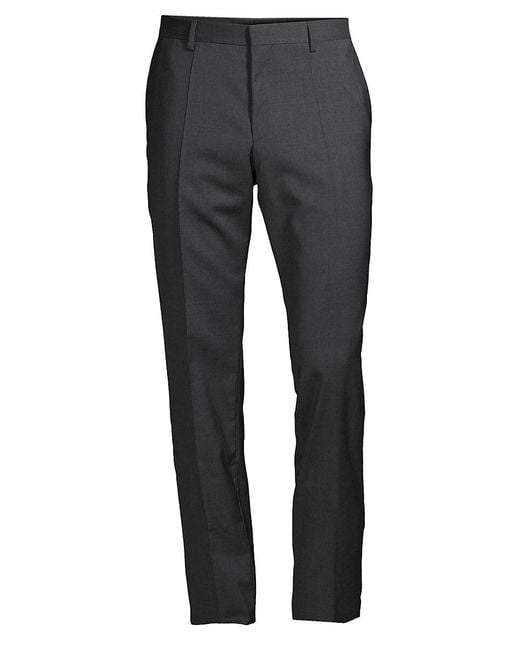 Boss Gray Genesis 4 Virgin Wool Dress Pants for men