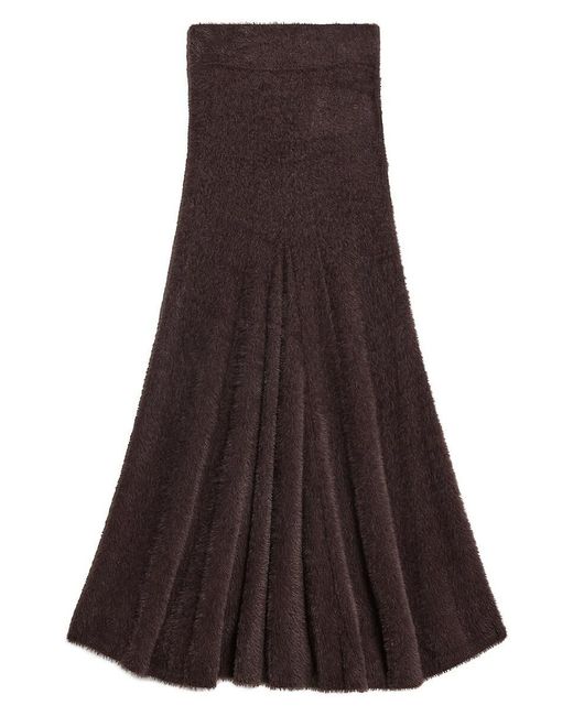 Helmut Lang Brown Grunge Eyelash Maxi Skirt