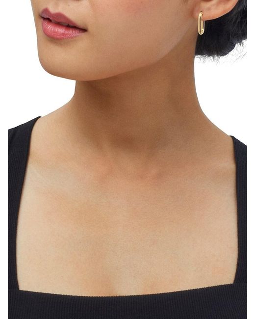 Saks Fifth Avenue White 14K Three-Quarter Hoop Earrings