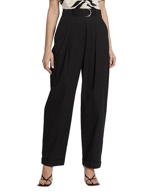 Tanya Taylor Black Tyler Pleated Tapered Pants