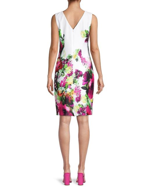 Donna Ricco Floral Sleeveless Sheath 