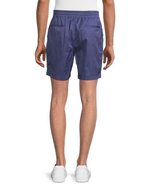 Saks Fifth Avenue Blue Solid Drawstring Shorts for men