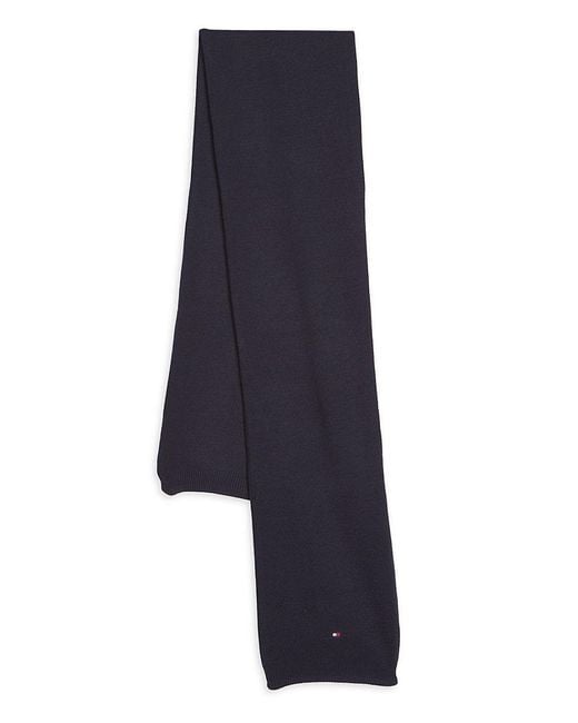 Tommy Hilfiger Blue Flag Embroidered Logo Scarf for men