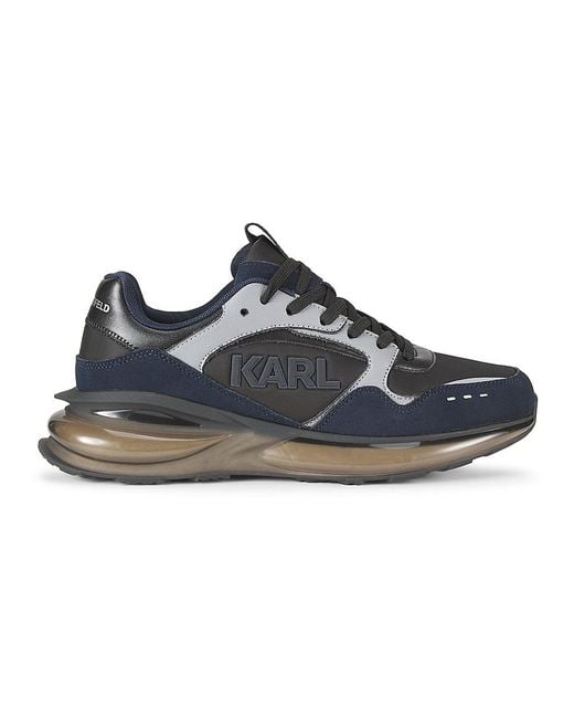 Karl Lagerfeld Blue Logo Low-Top Sneakers for men
