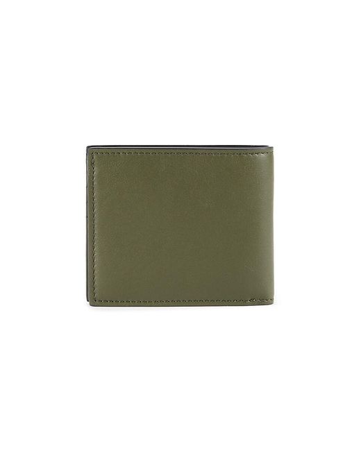 Moschino Green Logo Leather Bifold Wallet for men