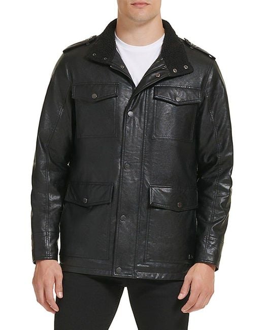 Cole Faux Leather Jacket in Black for Men Lyst