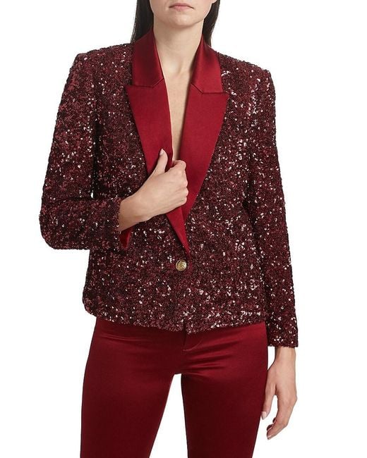 Alice + Olivia Red Devyn Blazer