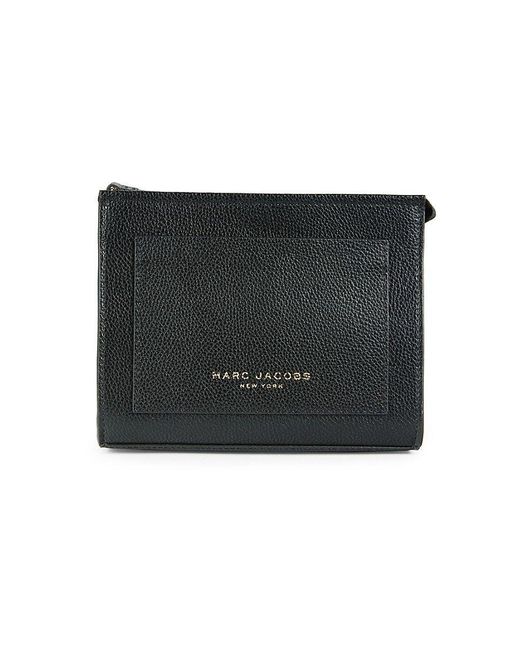 【関税&送料込】Marc Jacobs Black Leather Pouch Marc Jacobs Grind Leather Cosmetic Pouch in Black | Lyst