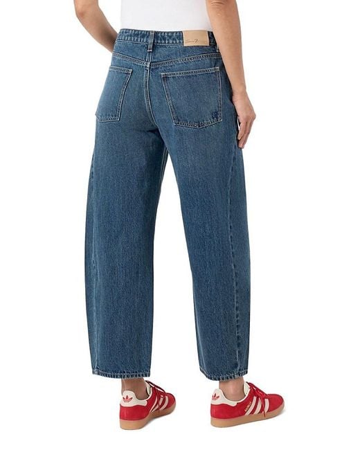 Seven7 Blue Barrel-Leg High-Rise Jeans
