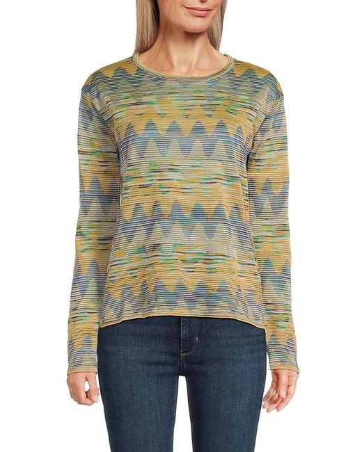 Missoni Multicolor Missoni Chevron Cotton Blend Sweater