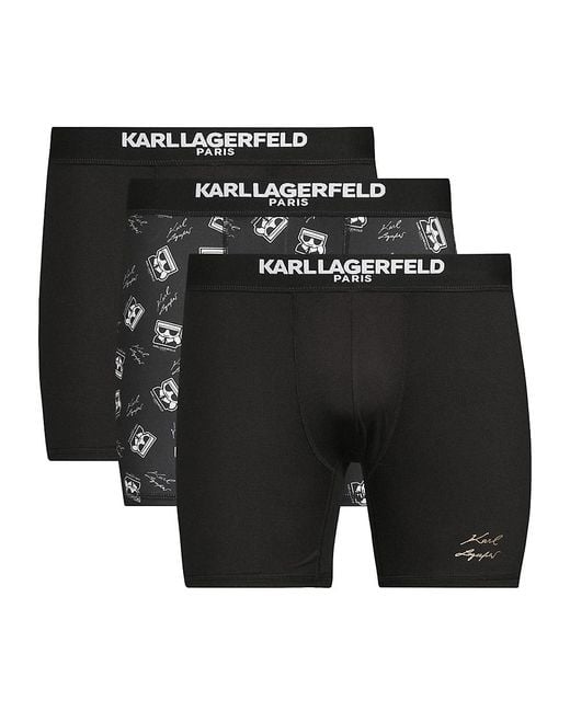 Karl Lagerfeld Black 2-Pack Logo Boxer Briefs for men