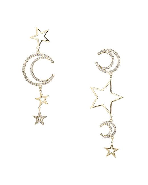 Eye Candy LA Luxe 18k Goldplated & Cubic Zirconia Celestial Star & Moon ...