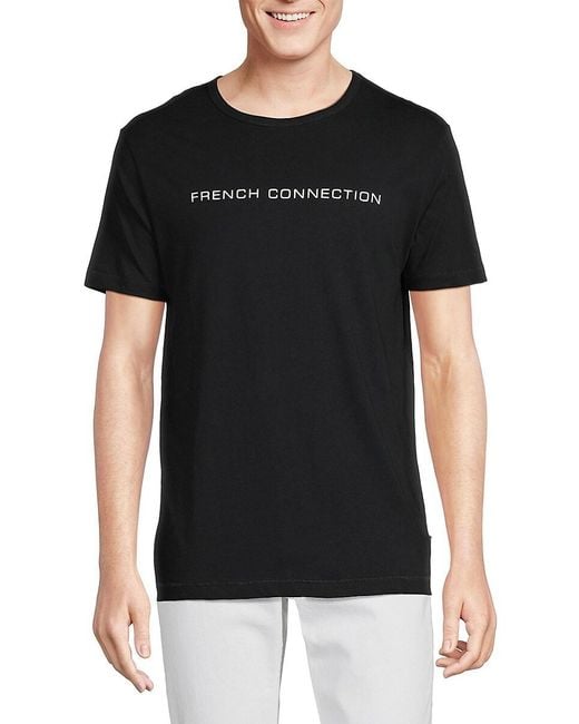 French Connection Black Logo Graphic Tee for men