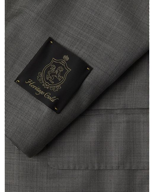 Heritage Gold Gray Textured Single-Breasted Wool Suit for men