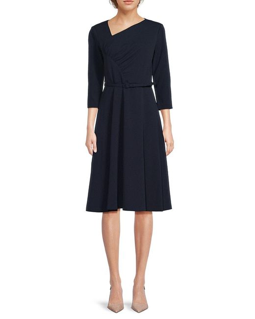 calvin klein belted midi dress