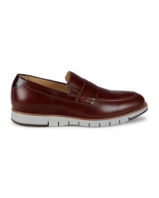 Johnston & Murphy Leather Loafers in Brown for Men | Lyst