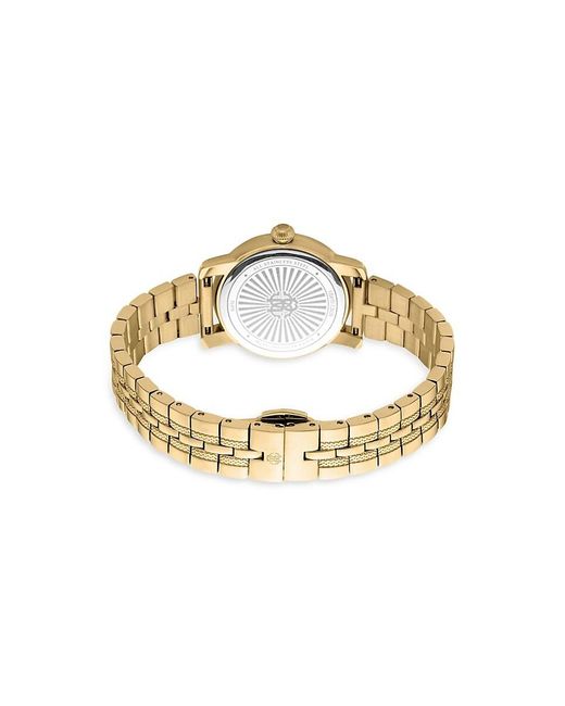 Roberto Cavalli Metallic 30mm Goldtone Stainless Steel & Crystal Studded Bracelet Watch