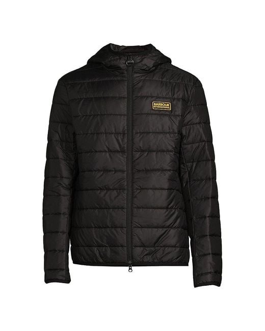Barbour Quilted & Hooded Puffer Jacket in Black for Men Lyst