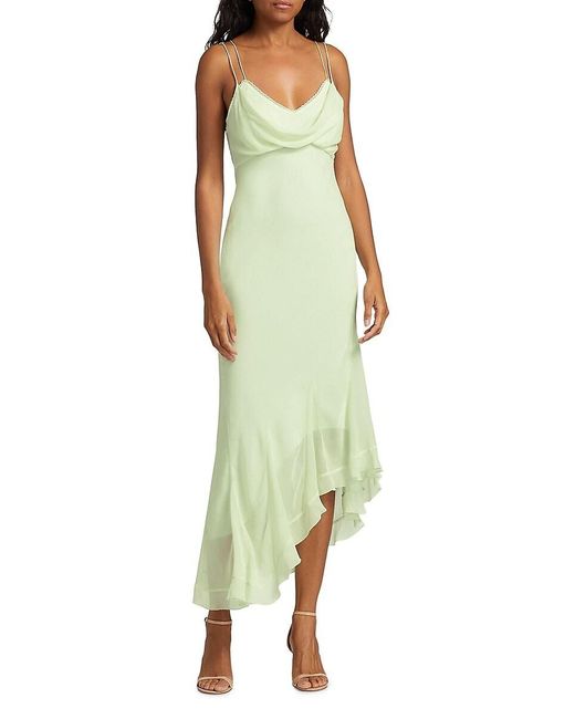 green emerald velvet dress Love Shack Fancy Julissa Pliss-satin Halterneck Maxi Dress In Multi