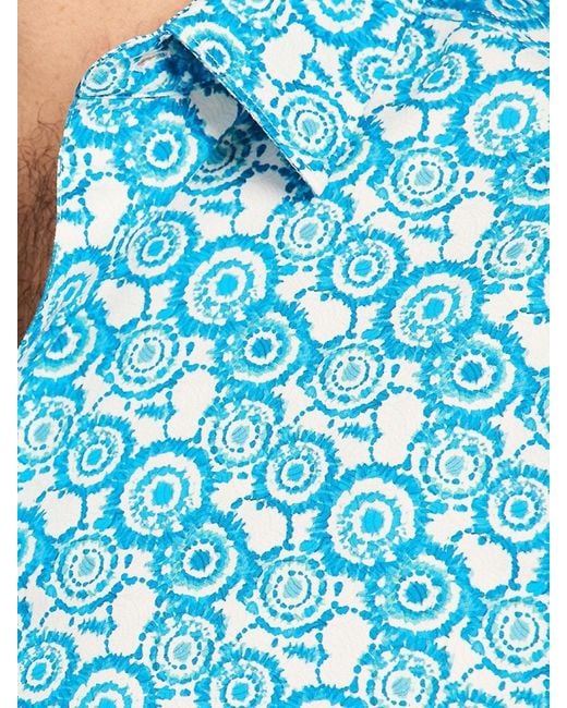 Robert Graham Blue Cantley Circle-Print Cotton Shirt for men