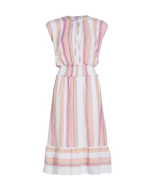 Rails Pink Ashlyn Striped Midi Dress