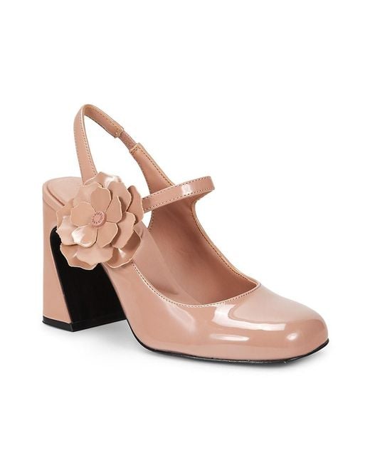 Karl Lagerfeld Purple 90Mm Floral Appliqué Glossy Pumps