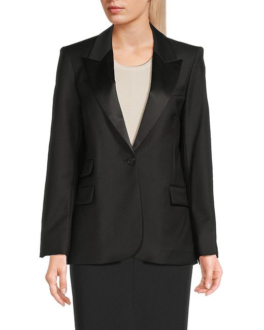 Zadig & Voltaire Black Venus Peak Lapel Virgin Wool Blend Blazer