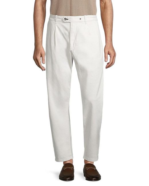 Rag & Bone White Pleated Chino Pants for men