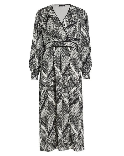 Tahari Multicolor The Caelan Printed Silk Midi-Dress