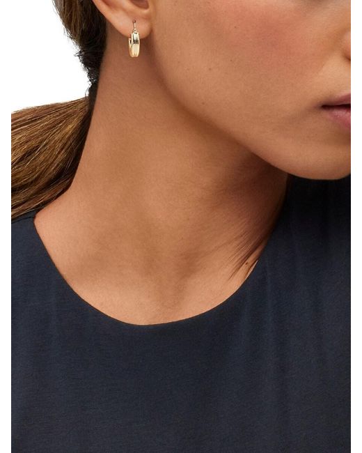 Saks Fifth Avenue Metallic 14k Yellow Gold Polished Oval Hoop Earrings