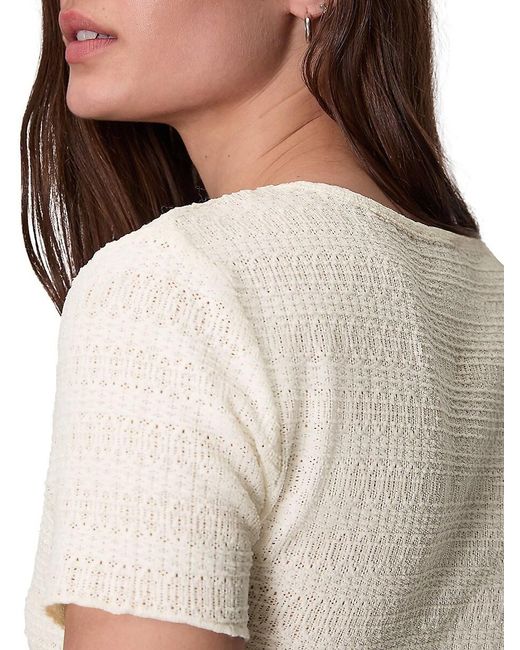 Rag & Bone White Julia Pointelle Scoopneck Tee