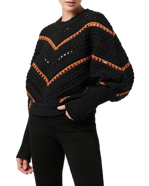 Joe's Jeans Black The Ruth Crocheted Sweater