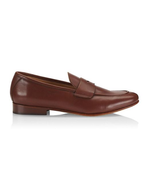 Saks Fifth Avenue Brown Collection Leather Penny Loafers for men