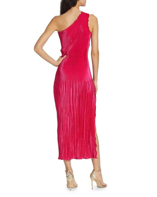 L'idée Pink Gigi Ribbed Satin Maxi Dress