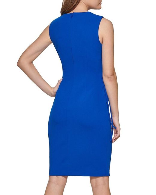 Calvin Klein Blue Belted Mini Sheath Dress