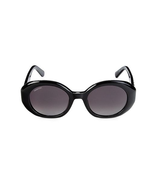 Swarovski Black 52mm Crystal Oval Sunglasses