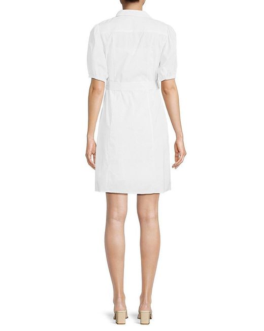 Nanette Lepore White Belted Mini Shirtdress