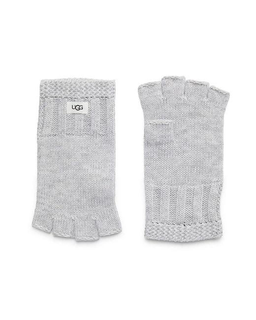 Ugg White Knit Fingerless Gloves